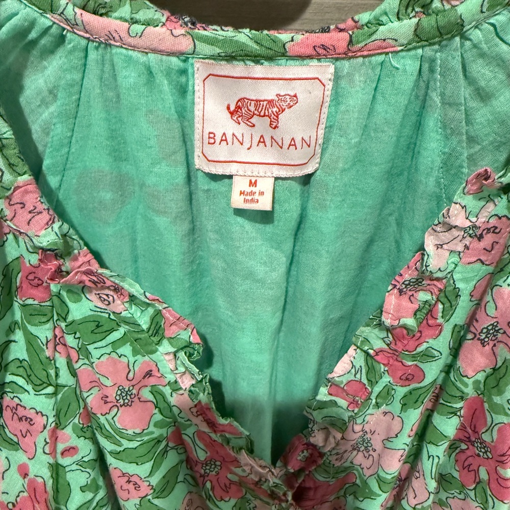 Banjanan Green and Pink Floral Dress - Picture 2 of 4